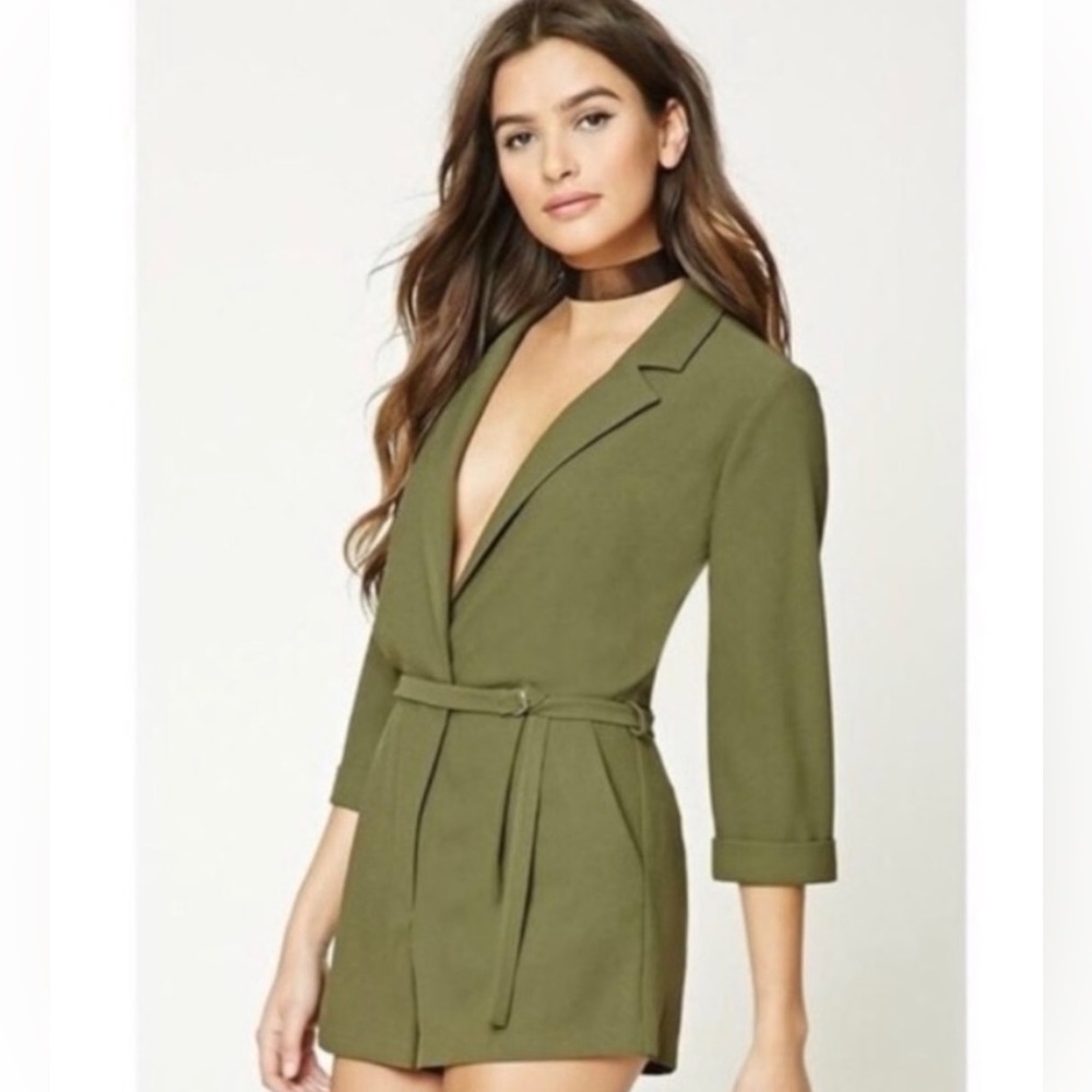 TopShop Alexa Belted OliveGreen  Romper 4